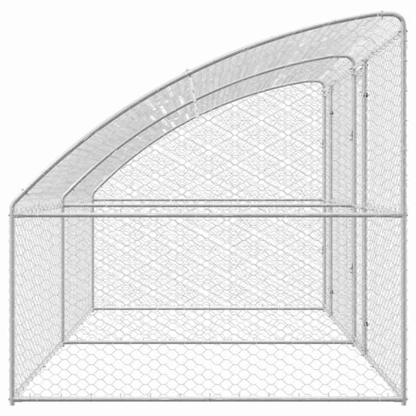 Hundbur med lagring 2 pcs Silver 4 x 2 x 2 m Galvaniserat stål