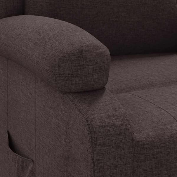 Reclinerfåtölj mörkbrun tyg