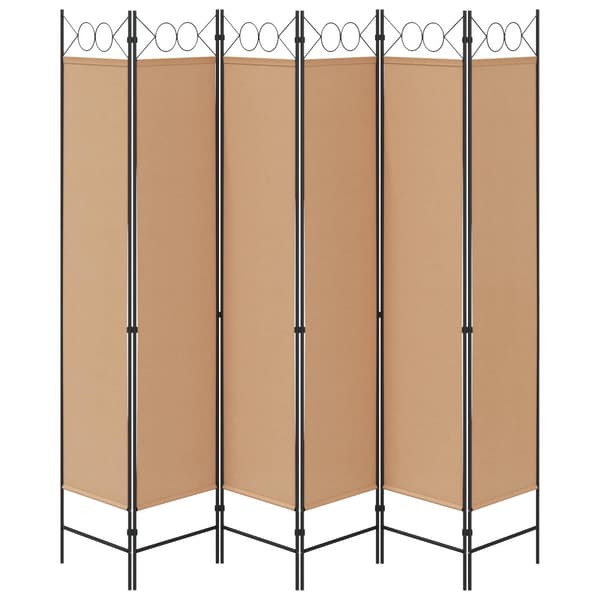 6-panelers rumsavdelare Beige 240 x 200 cm Tyg