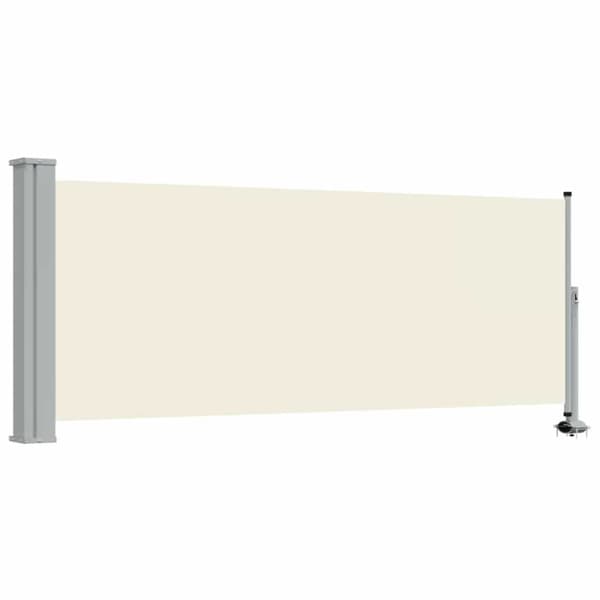 Infällbar sidomarkis 100 x 300 cm gräddvit