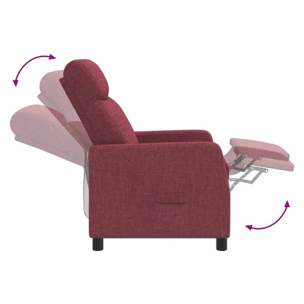 Recliner Vinröd Tyg
