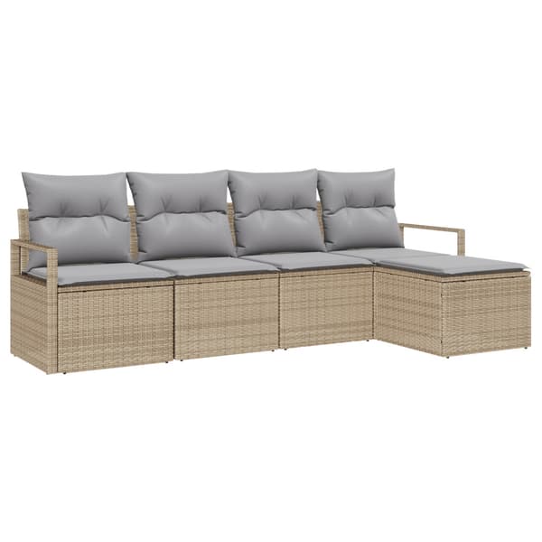 Soffset med kudde 5 pcs Beige konstrotting