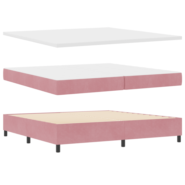 Bäddfjäder med LED-ljusslingor Rosa 200 x 200 cm Sammet