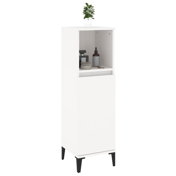 Badrumsskåp vit 30x30x100 cm konstruerat trä