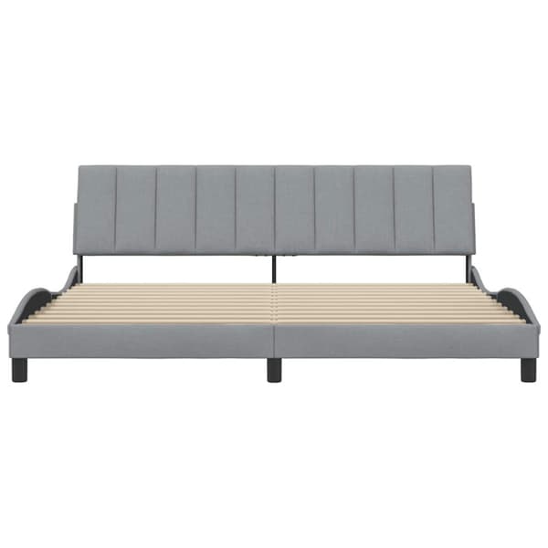 Bed Frame without Mattress "Hanko" Light Grey 200x200 cm Fabric