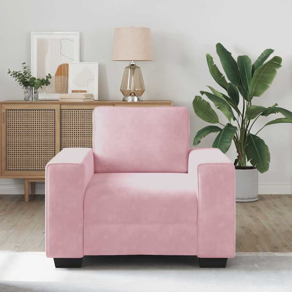 Soffstol rosa 100x77x82 cm sammet