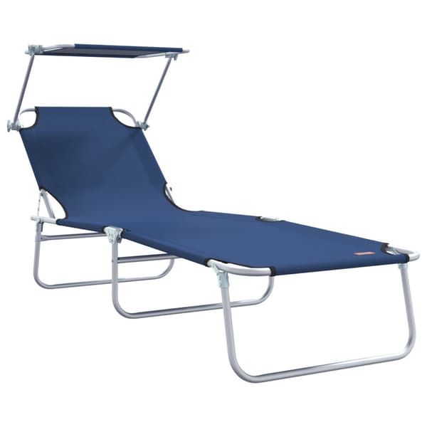 Solstol 2 pcs Blå 58 x 188 x 77cm Polyester