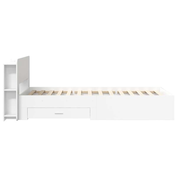 Sängram med förvaring Vit 80 x 200 cm Konstruerat trä