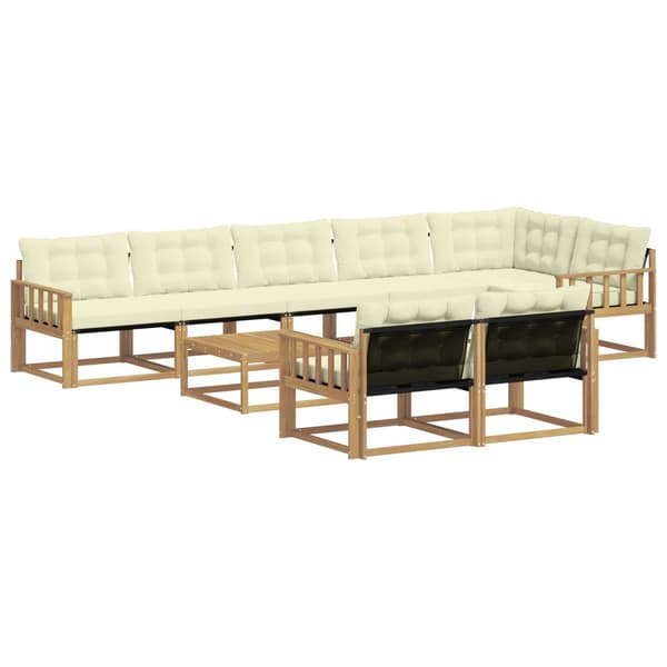 Utomhussoffset 9 pcs Vit och grädde 79 x 79 x 37 cm