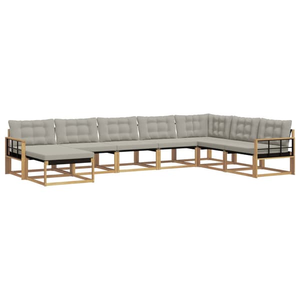 Utomhussoffset 8 pcs Vit och ljusgrå 406 x 247,5 x 73 cm