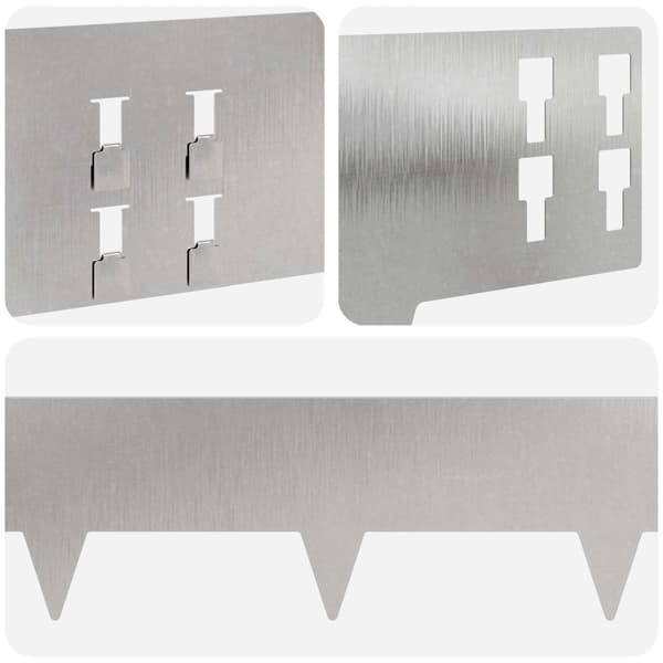Kant för gräsmatta 30 pcs 100 x 15 cm Stål Silver