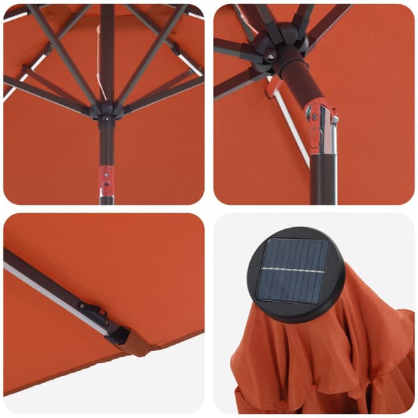 Trädgårdsparasol med LED Lampor 230 x 230 cm Polyester