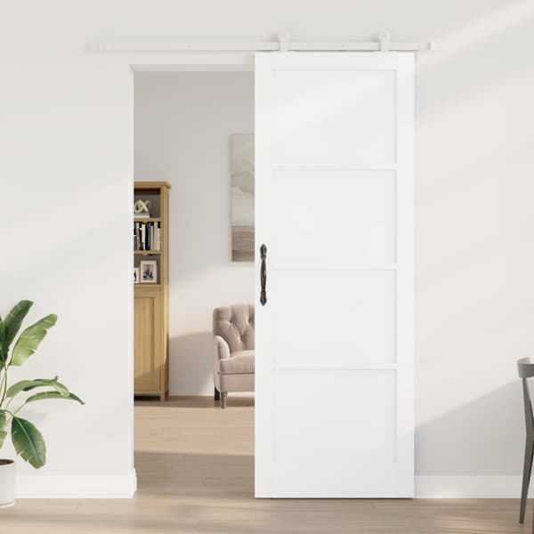 Skjutdörr Vit 83 x 232 cm Massiv furu