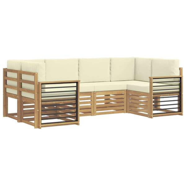 Sektionsoffgrupp med kudde 6 pcs Vit och grädde Polyester
