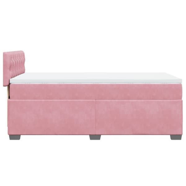 Ramsäng med madrass rosa 100x200 cm sammet