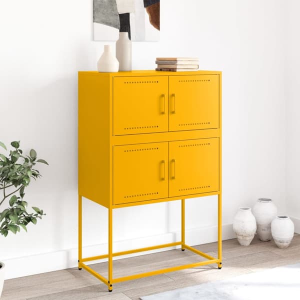 Skänk senapsgul 68,5x38,5x107 cm stål