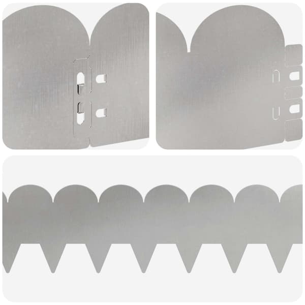 Kant för gräsmatta 50 pcs 103 x 15 cm Stål Silver