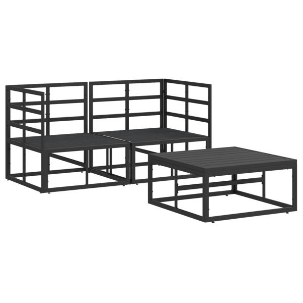 Trädgårdsoffset 3 pcs Svart Metall