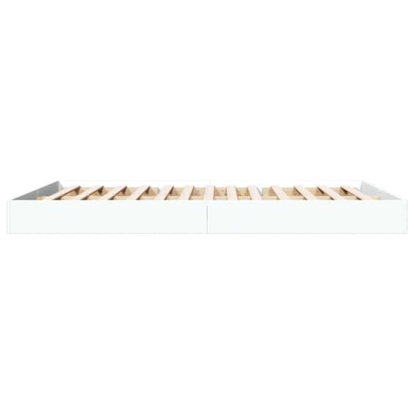 Sängram vit 150x200 cm konstruerat trä