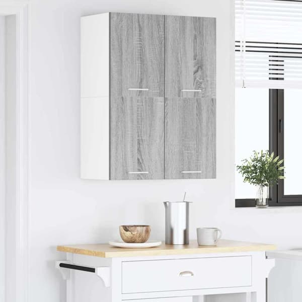 Hängande skåp Grå Sonoma och vit 60 x 31 x 40 cm