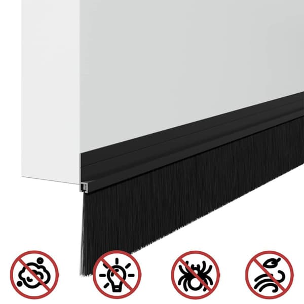 Självhäftande dörrborstlist 2 pcs Svart 100 cm