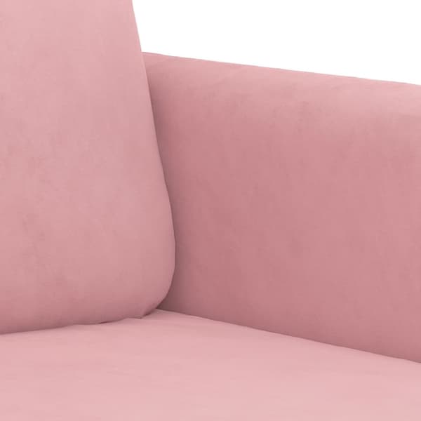 Soffgrupp med kuddar 2 delar rosa sammet