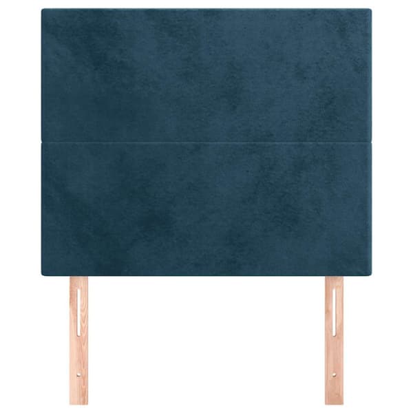 Sänggavel mörkblå 100x5x118/128 cm sammet