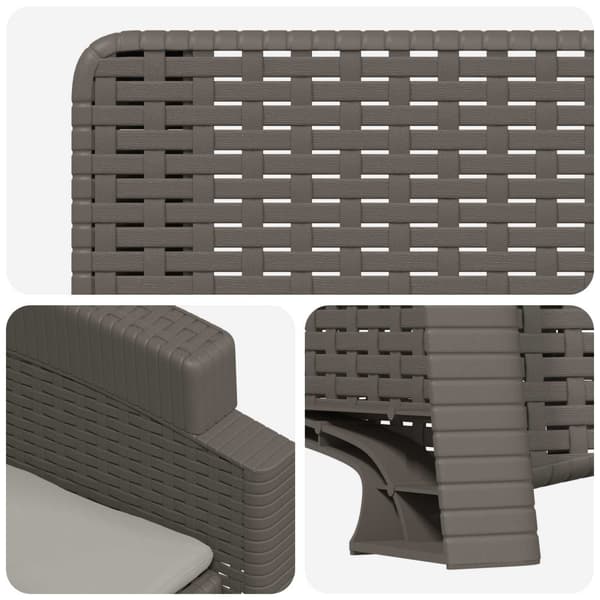 Reclining gardenstol i rottinglook 2 pcs Ljusgrå PP