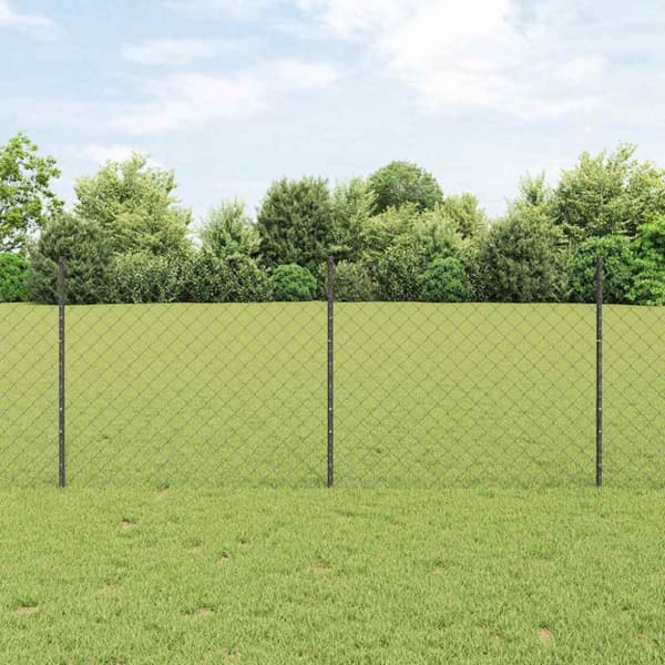 Stängsel med stolpe Grå 1 x 25 m Stål