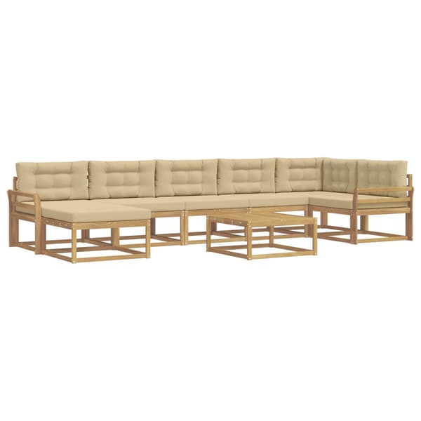 Utomhussoffset 8 pcs Vit och Beige