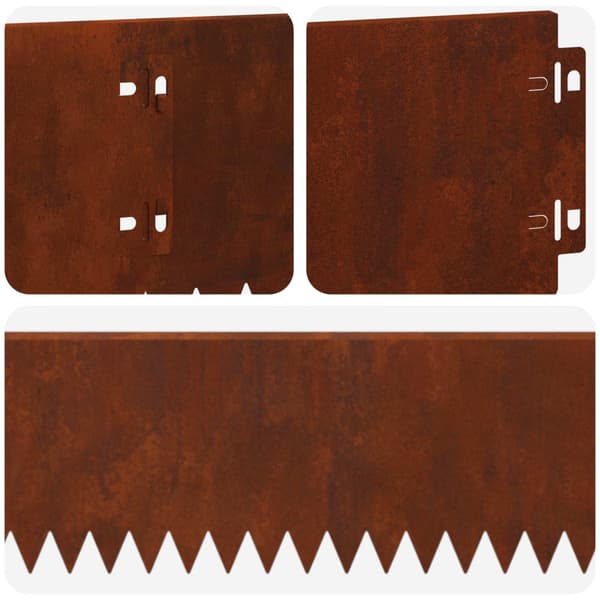Kant för gräsmatta 10 pcs 103 x 15 cm Stål Rostig