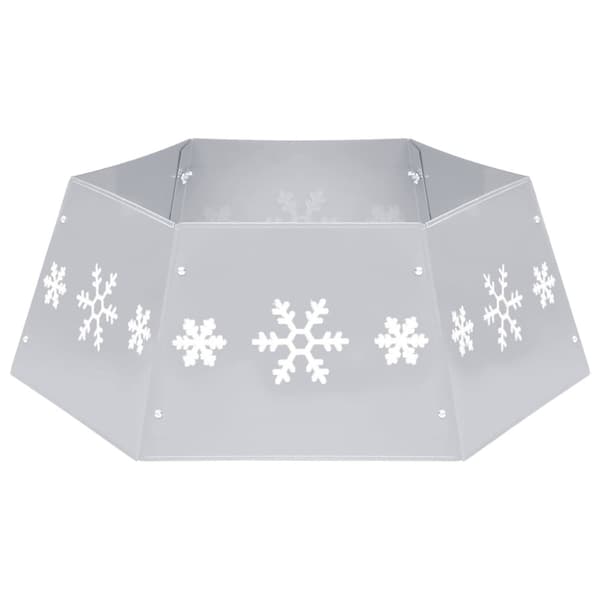 Julgranskrage silver och vit Ø68x25 cm