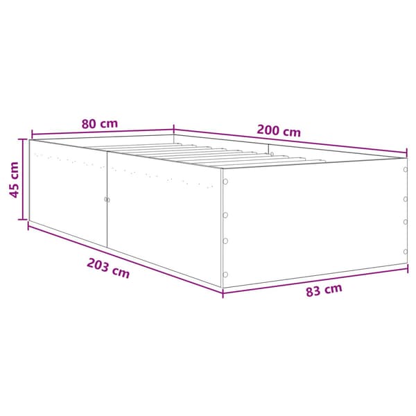 Golvsängsram Vit 80 x 200 cm Konstruerat trä