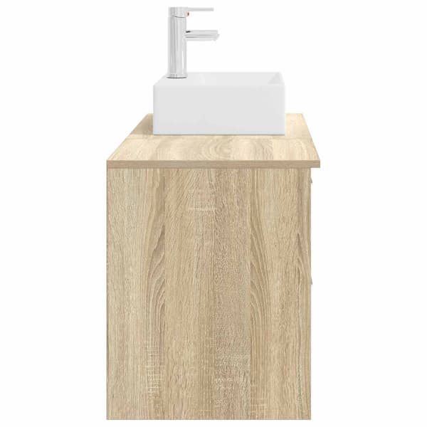 Badrumsmöbelset 2 pcs Sonoma-ek Konstruerat trä