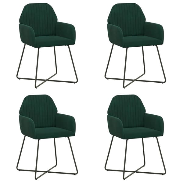Matstolar 4 pcs Sammet Mörkgrön 55 x 50 x 84 cm
