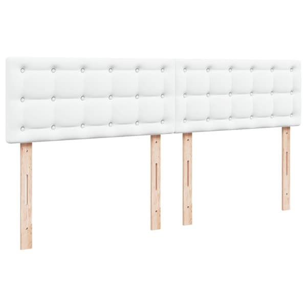 Ramsäng med madrass vit 200x200 cm konstläder
