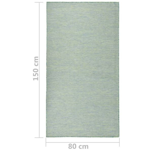 Utomhusmatta plattvävd 80x150 cm turkos