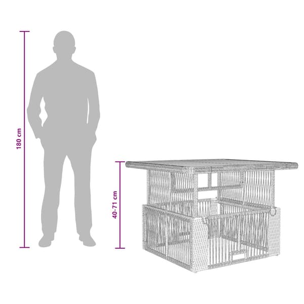 Trädgårdsmöbelset med kudde 3 pcs Grå och mörkgrå konstrotting