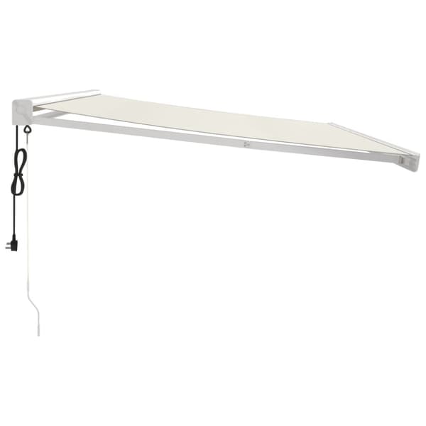 Markis infällbar gräddvit 4x3 m tyg&aluminium