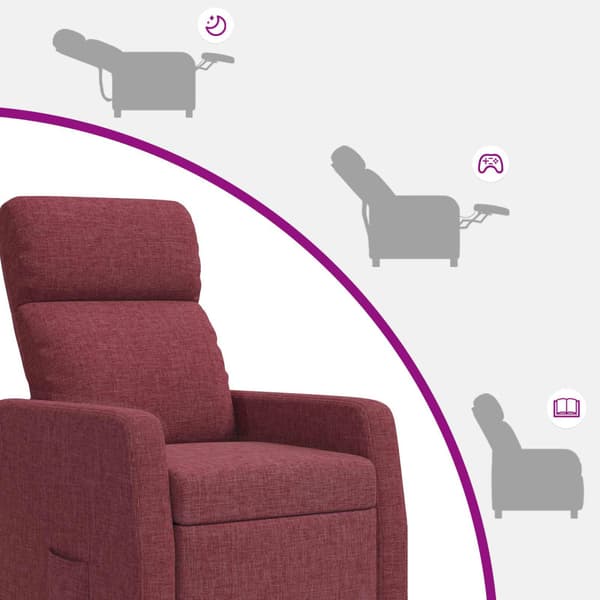 Recliner Vinröd Tyg
