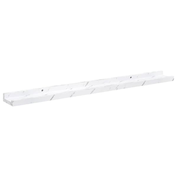 Vägg hylla Väggmonterat 4 pcs Vit marmor 80 x 9 x 3 cm
