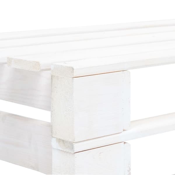 Mittensektion till pallsoffa vit impregnerad furu
