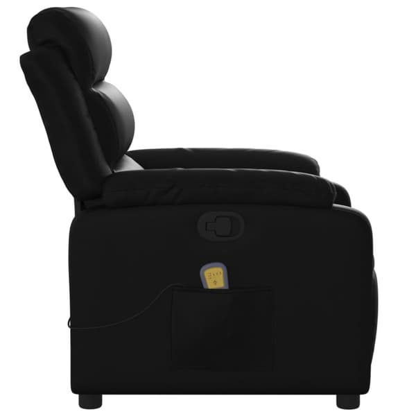 Massagefåtölj svart konstläder