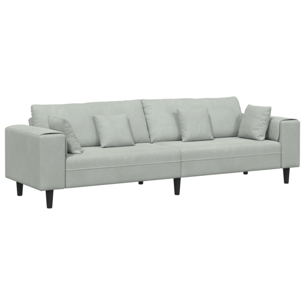 Soffa Ljusgrå 250 x 77 x 76 cm Sammet