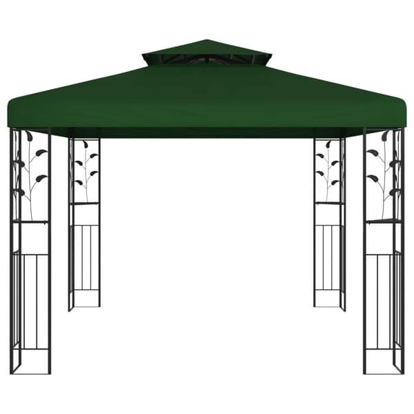 Paviljong 3 x 3 x 2,68 m Grön Polyester och Stål