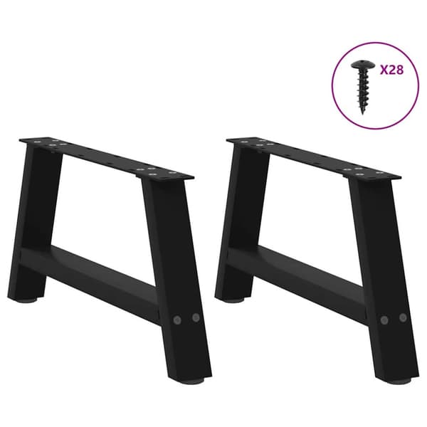 Soffbordsben A-formade 2 st svarta 60x(30-31) cm stål