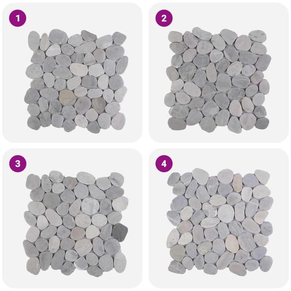 Pebble Tiles Grå 30 x 30 cm Flodsten