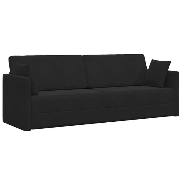 Golvbäddsoffa Svart 213 x 70 x 77 cm Sammet