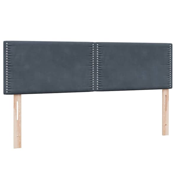 Ramsäng med madrass mörkgrå 160x210 cm sammet