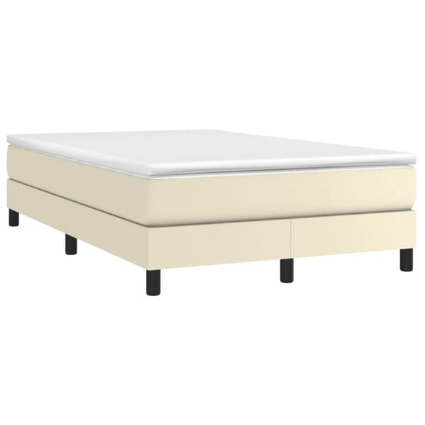 Boxspring-sängram gräddvit 120x200 cm konstläder